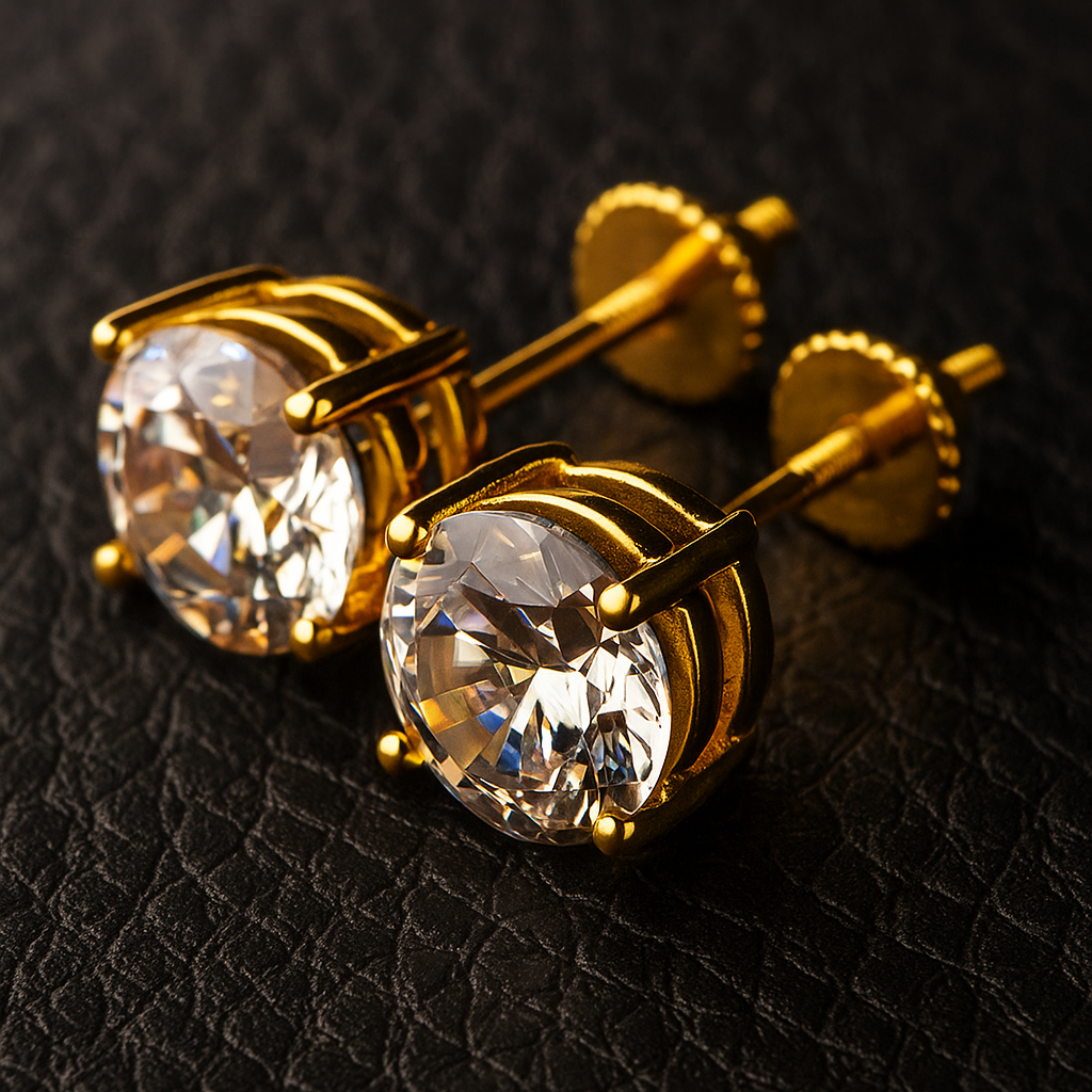 Round Stud Earrings