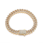 Moissanite + 925 Cuban Link Bracelet (Prong Style)