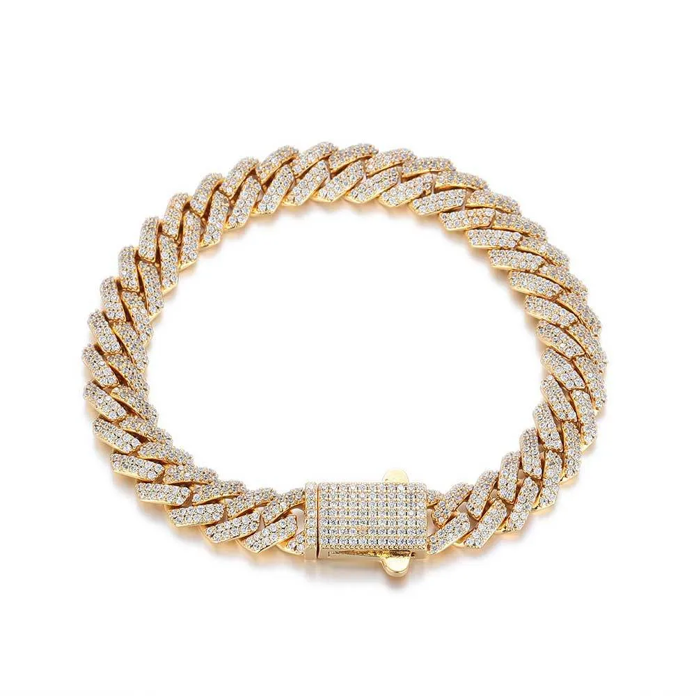 Moissanite + 925 Cuban Link Bracelet (Prong Style)
