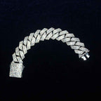 Moissanite + 925 Cuban Link Bracelet (Prong Style)