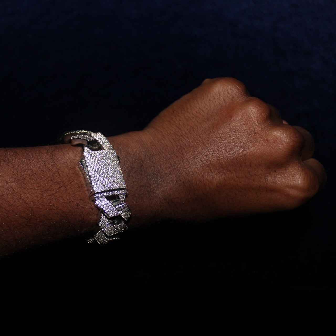 Moissanite + 925 Cuban Link Bracelet (Prong Style)