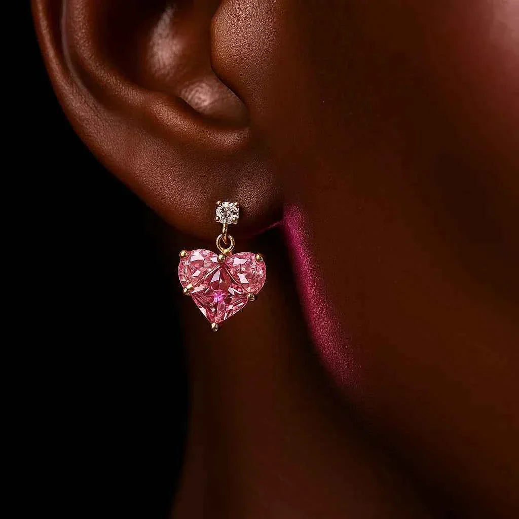 Pink Heart Earrings