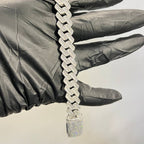 Moissanite + 925 Cuban Link Bracelet (Prong Style)